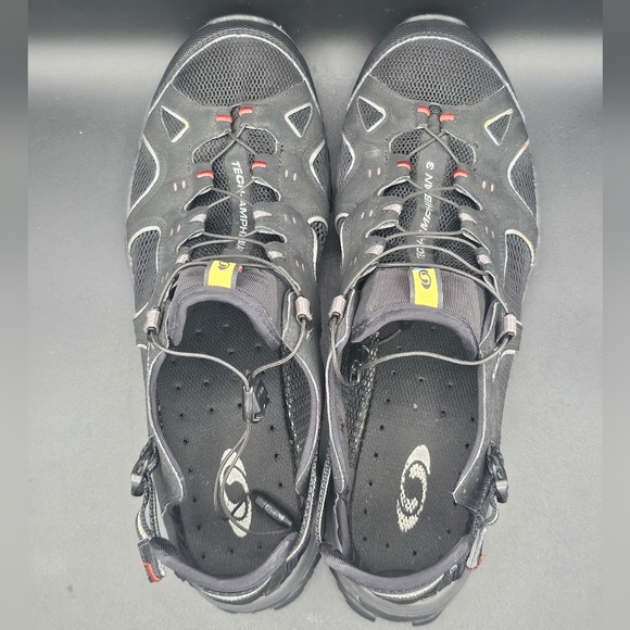 Size 12 - Salomon Techamphibian 3 Black Trail Hiking Shoe - Picture 4 of 8
